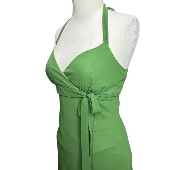 Trixxi Y2K Halter Dress Size XS Green Asymmetrical Hem Forest Fairy Whimsical - Picture 4 of 14